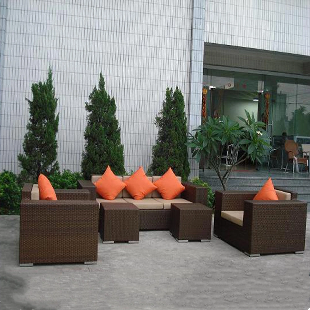 Simple Rattan Corner Sofa Set Modern Design Rattan Sectional Outdoor Living Room Sofa Furniture