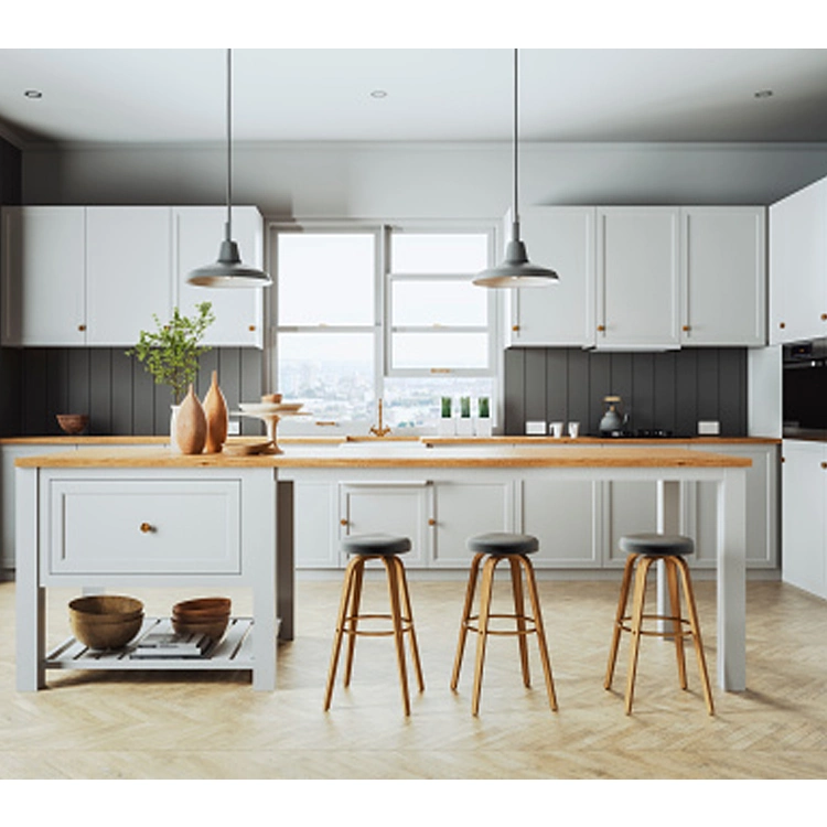 Professional Customization White Wooden Kitchen Furniture Modern Style Luxury Solid Wood Shaker Kitchen Cabinet for Sale
