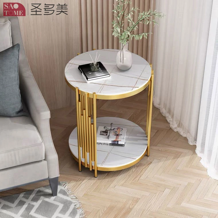 New Style Home Furniture Living Room Coffee Table Stainless Steel Titanium Side Table Bedroom Table Melamine Laminated Tea Table