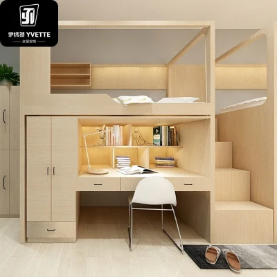 책상이 있는 기숙사 이층 침대 고품질 저렴한 대학 금속 강철 검정 스타일 세트 리드 정전기 현대 학교